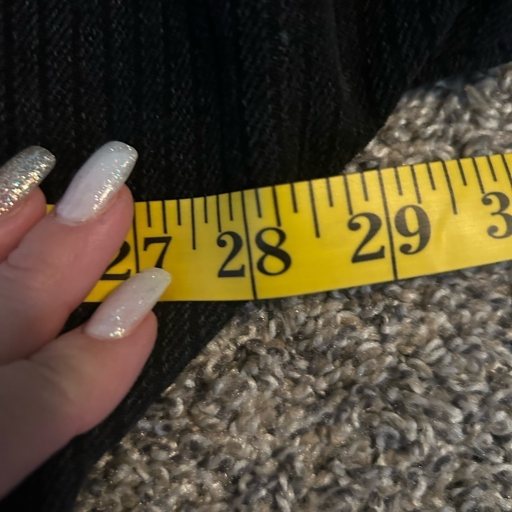 5/$25 Vintage Opal by Lorraine Wardy black pinstriped denim jacket size medium - Picture 12 of 13